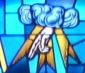 Hand issuing from the clouds